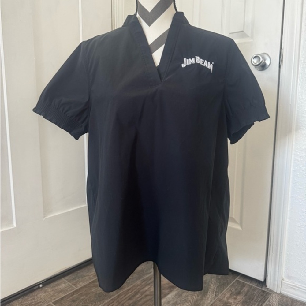Athleta scrub with embroidered “Jim Beam”